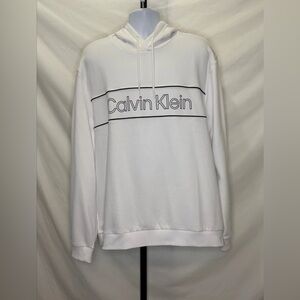 Large - Calvin Klein Men’s Pullover Hoodie, Brilliant White - NWT